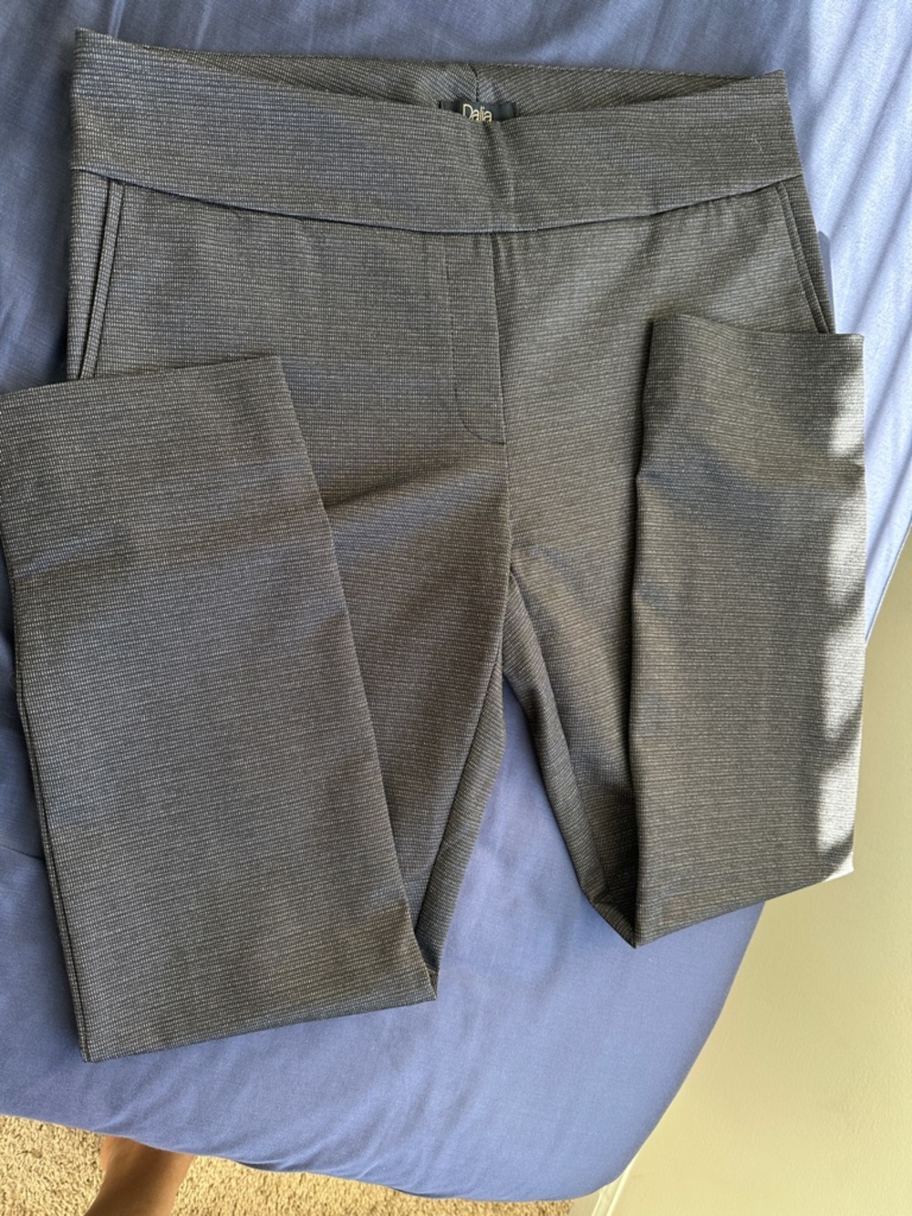 Dalia Heathered Gray Straight-Leg Ponte Pants